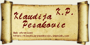 Klaudija Pešaković vizit kartica